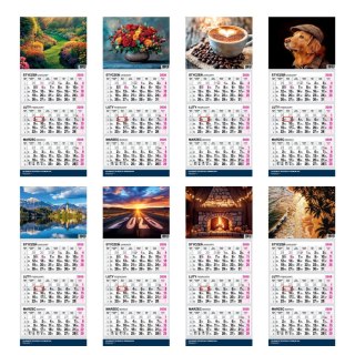 Kalendarz ścienny PREMIUM trójdzielny A4 Press (OGRÓD)