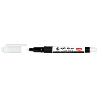 Marker permanentny biały wkład biały 2,5mm okrągła końcówka Toma (TO-332)