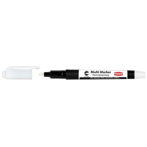 Marker permanentny biały wkład biały 2,5mm okrągła końcówka Toma (TO-332)