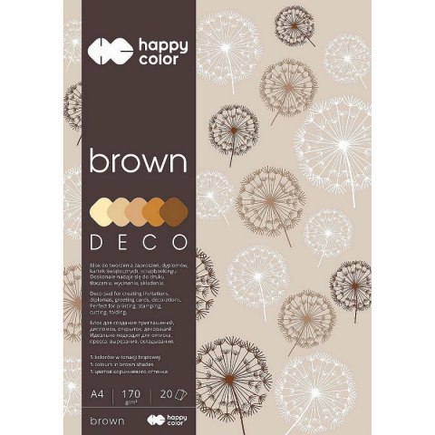Zeszyt papierów kolorowych Deco Brown A4 170g 20k [mm:] 210x297 Happy Color (HA 3717 2030-072)