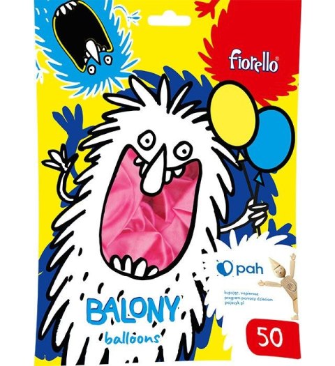Balon gumowy różowy 12cal Fiorello (170-2121)