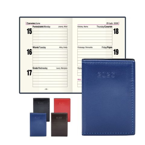 Kalendarz książkowy (terminarz) kieszonkowy A7 Press (tygodniowy)