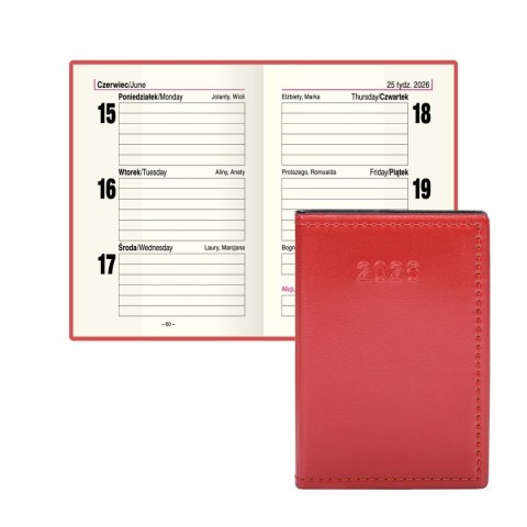 Kalendarz książkowy (terminarz) kieszonkowy A7 Press (tygodniowy)