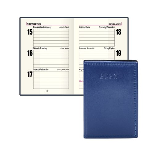 Kalendarz książkowy (terminarz) kieszonkowy A7 Press (tygodniowy)