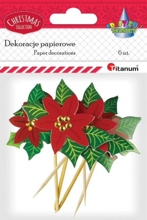 Ozdoba na piku Craft-Fun Series papierowa poinsecje xmass Titanum (4832)