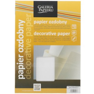 Papier ozdobny (wizytówkowy) A4 holland biały 100g Galeria Papieru (206301)
