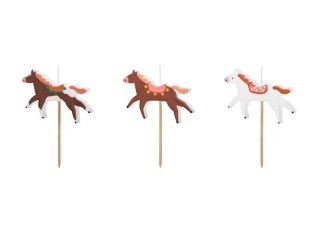 Świeczka urodzinowa Konie, mix, 5.8 x 4 cm Partydeco (SCS-24)