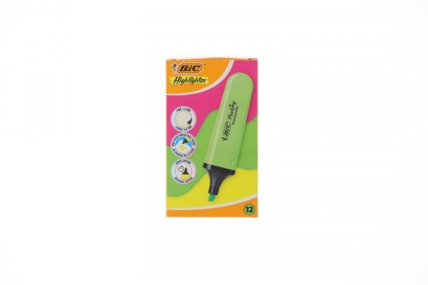 Zakreślacz FLAT HIGHLIGHTER 12 szt 3086123742888 wkład zielony Bic (517964 neon zielony)