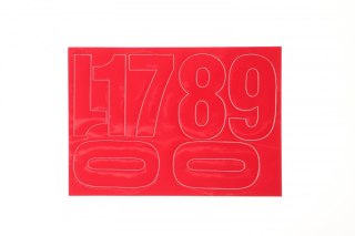 Cyfry samoprzylepne czerwone Farro