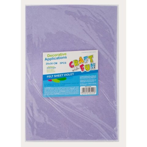 Ozdoba filcowa 20x30x5szt fiolet 20x30 Craft with Fun (439306)