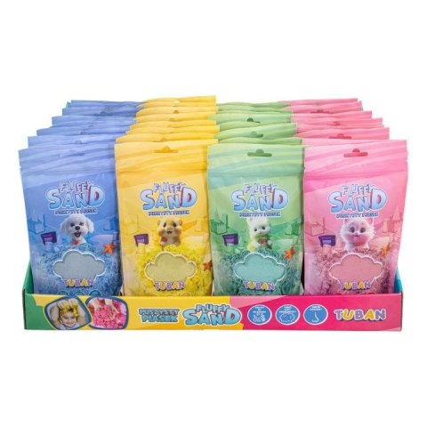 Piasek kinetyczny Fluffy Sand Puszysty Piasek mix display 32szt. Tuban (37956)