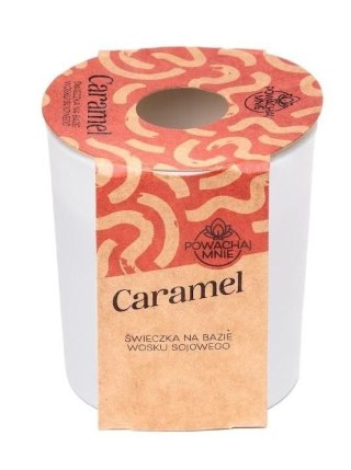 Świeczka ozdobna Powąchaj mnie Carmel biała 130ml Pavoncella (5905711530905)