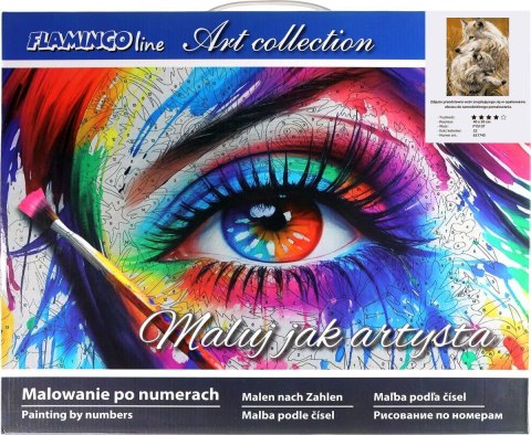 Zestaw kreatywny Malowanie po numerach 40x50cm Wilki Flamingo Line (Fys107)