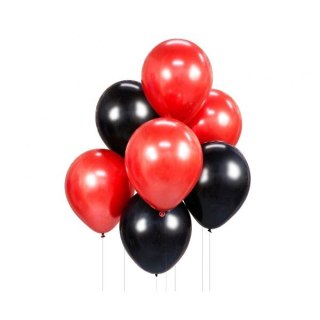 Balon gumowy Bukiet balonowy czerwono-czarny, 7 szt. czarno-czerwony 300mm 12cal Godan (BB-CCZ7)