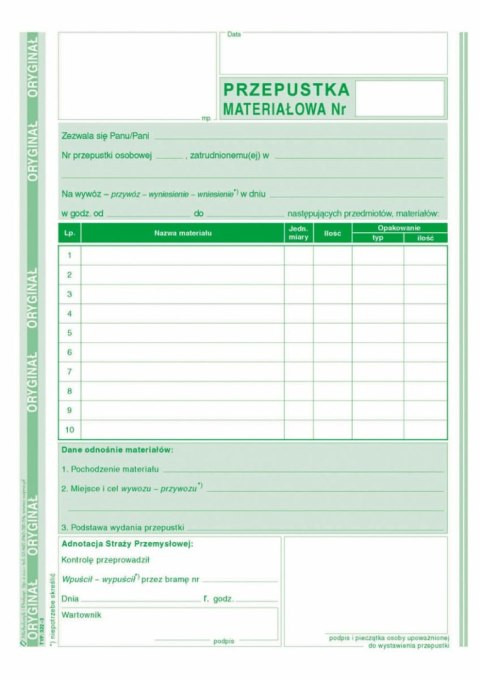 Druk samokopiujący A5 S o/1k 80k. Michalczyk i Prokop (322-3)
