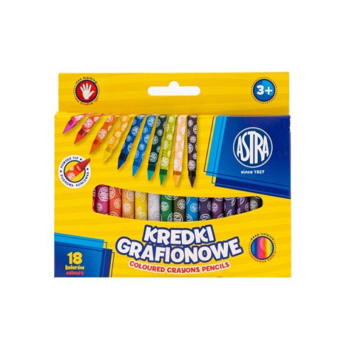 Kredki świecowe GRAFIONOWE 18 kol. Astra (316023901)