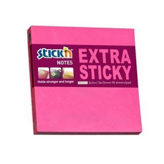 Notes samoprzylepny (karteczki) różowy 90k [mm:] 76x76 Stick'n (21671)