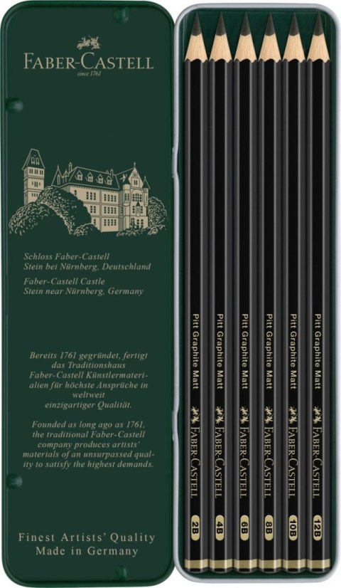 Ołówek artystyczny Pitt Graphite Matt 6 szt (różne) Faber Castell (115207 FC)