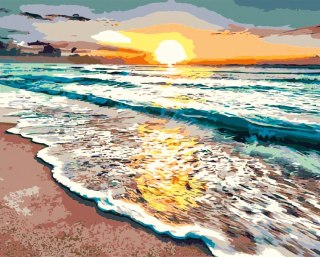 Zestaw kreatywny Malowanie po numerach 40x50cm Zachód słońca nad morzem Flamingo Line (fsy36)