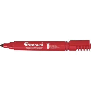 Marker permanentny wkład czerwony 2,0mm okrągła końcówka Titanum (PY1026-02)