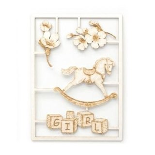 Ozdoba papierowa tekturki girl z bujanym konikiem Galeria Papieru (253057)