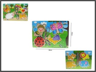 Układanka Owady / Zwierzęta domowe / dzikie do sznurowania Hipo (HPA122)