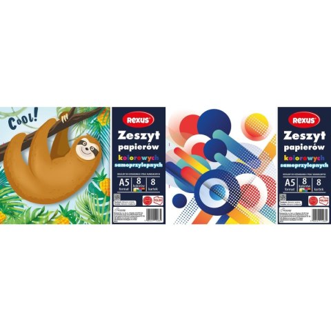 Zeszyt papierów kolorowych samoprzylepne A5 Rexus (4669)