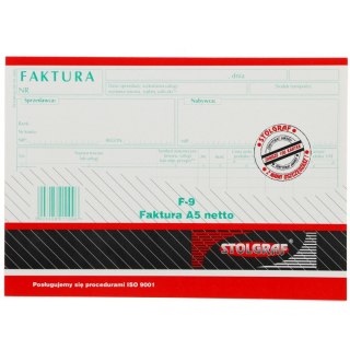 Druk samokopiujący A5 Faktura Netto 100k. Stolgraf
