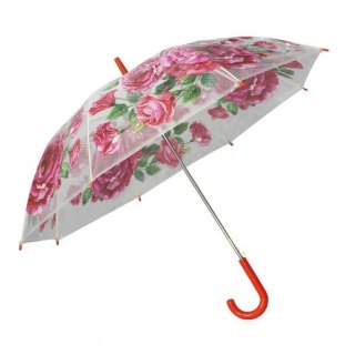 Parasol długa przezroczysta w kwiaty (SDA308)