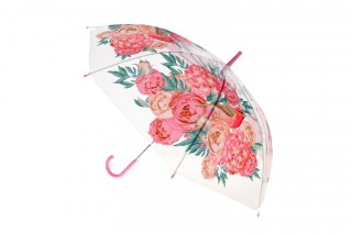 Parasol długa przezroczysta w kwiaty (SDA308)