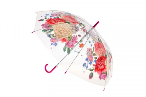 Parasol długa przezroczysta w kwiaty (SDA308)