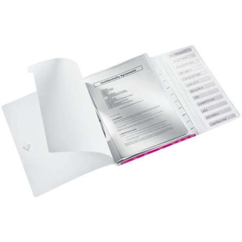 Teczka z przegródkami WOW A4 kolor: różowy 12 przegródek Leitz (46340023)