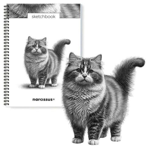 Blok artystyczny szkicownik kot A4 120g 50k Narcissus