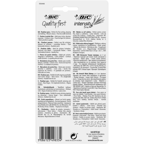 Cienkopis Intensity FINE wkład 6 kolorów 6kol. Bic (950445)