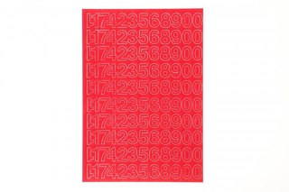 Cyfry samoprzylepne czerwone Farro