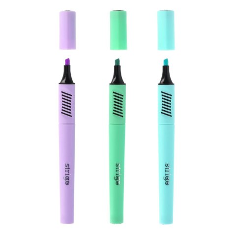 Zakreślacz pastel trójkątny 3 szt 5905658810320 wkład mix 3,0mm Strigo (SSC351)