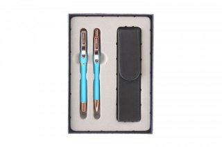 Zestaw piśmienniczy MASTER rniebieski pióro+ długopis et.ES Cresco (M-03)