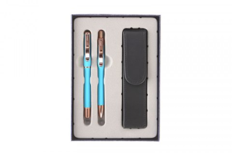 Zestaw piśmienniczy MASTER rniebieski pióro+ długopis et.ES Cresco (M-03)