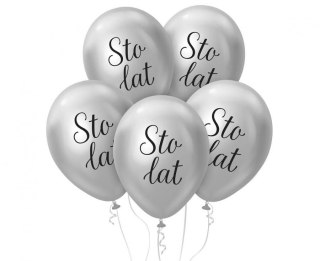 Balon gumowy Sto Lat, platynowe srebrne mix 12cal Godan (GZ-SSL5)
