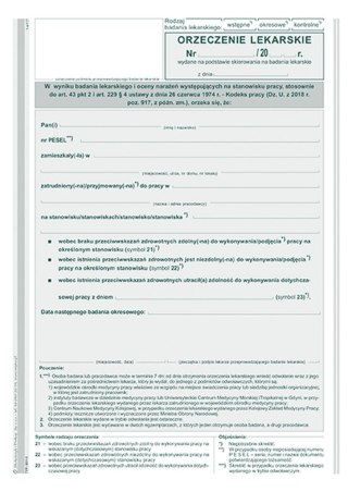 Druk offsetowy A5 zaświadczenie lekarskie 40k. Michalczyk i Prokop (851-3)