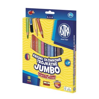 Kredki ołówkowe Jumbo trójkątne 18 kol. Astra (312023003)