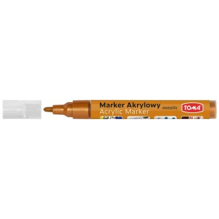 Marker specjalistyczny akrylowy-pomarańczowy metaliczny wkład pomarańczowy 2,5mm okrągła końcówka Toma (TO-402)