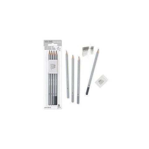 Ołówek zestaw 8B,4B,2B,HB + GUMKA (różne) Winsor (0490004)