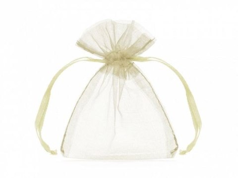 Organza Woreczki z organzy, kremowy, 10cm Partydeco (WRG5-079-10)