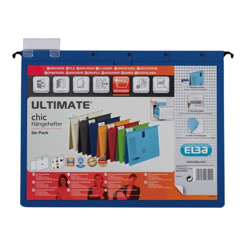 Skoroszyt A4 Chic Ultimate niebieski karton 230g Elba (100552094)