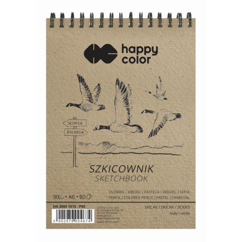 Blok artystyczny Happy Color szkicownik A6 90g 80k Gdd (HA 3809 1015-P80)