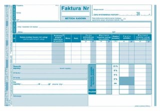 Druk samokopiujący A5 Faktura - metoda kasowa wzór pełny dla prowadzących sprzedaż w cenach netto 80k. Michalczyk i Prokop (151-