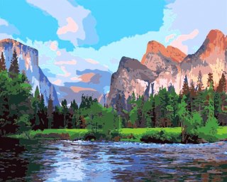 Zestaw kreatywny Malowanie po numerach 40x50cm Park Narodowy Yosemite Flamingo Line (FSY131)