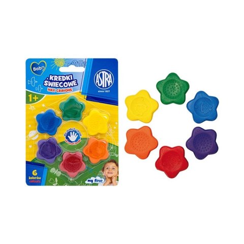 Kredki świecowe kształcie gwiazdek 6 kol. Astra Baby (316023003)