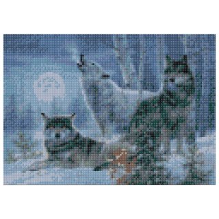 Zestaw kreatywny Diamentowa mozaika 30x40cm Wilki 3 Flamingo Line (TH9108-04)